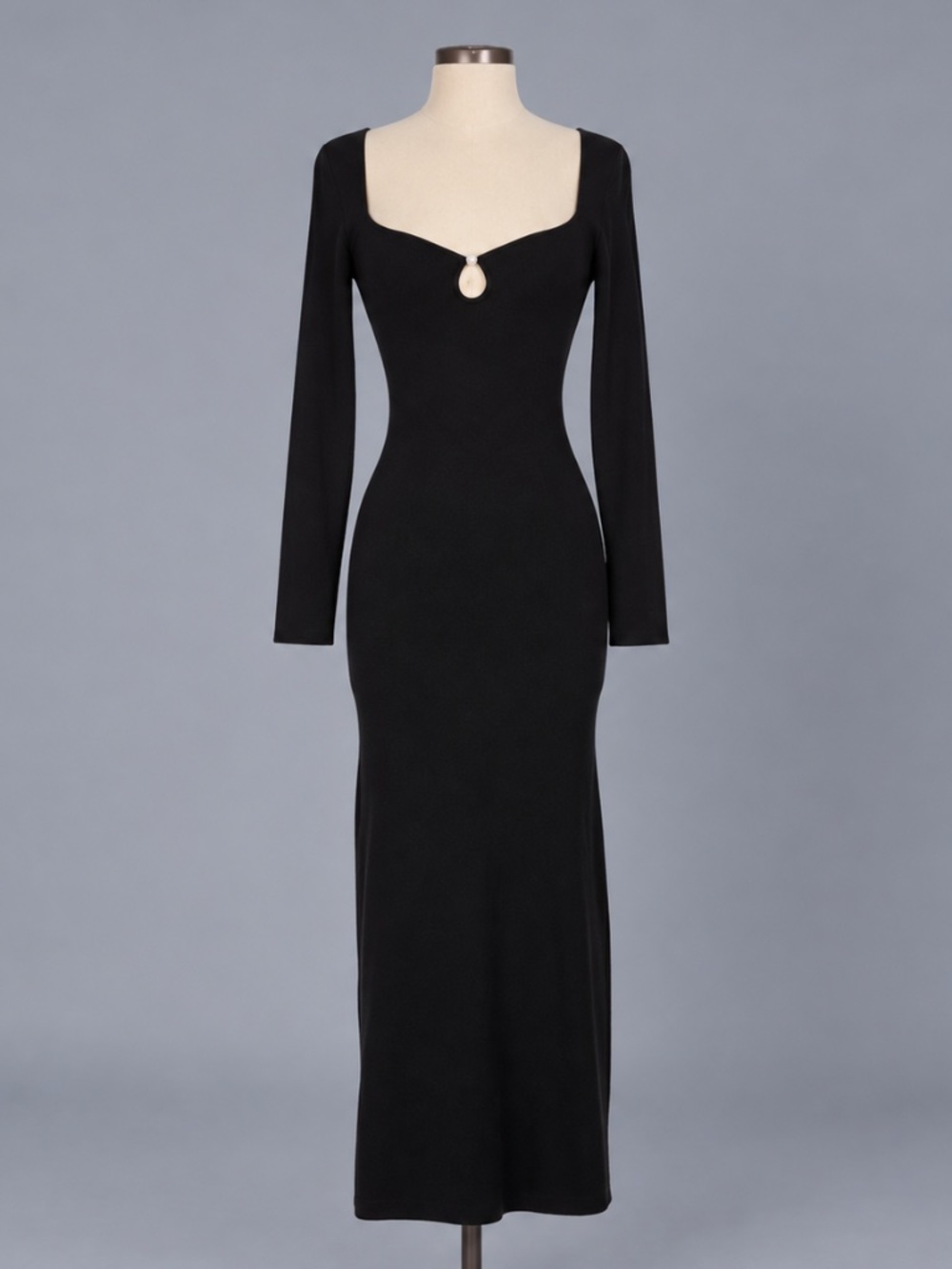 ASTR The Label Black Pearl Keyhole Midi Dress Size S NWT